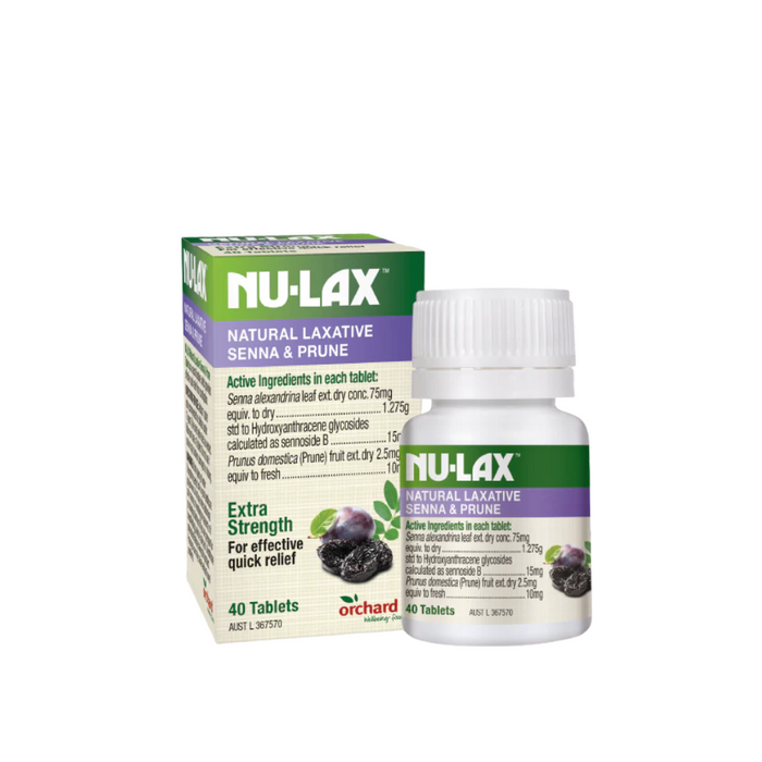 Nu-Lax Natural Laxative Senna & Prune Tablets 40Caps