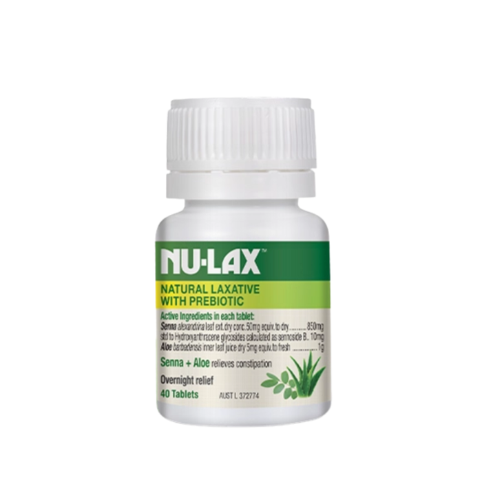 Nu-Lax Natural Laxative With Prebiotic Tablets 40Caps