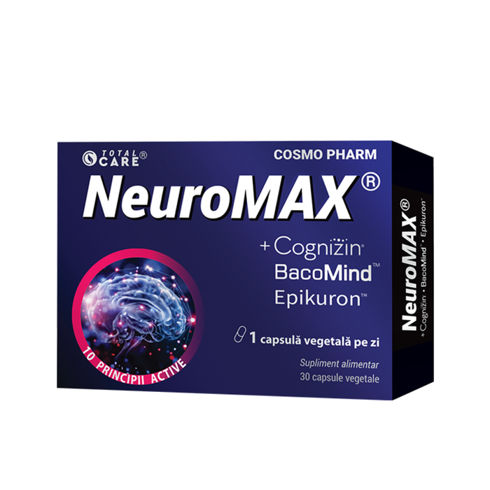 COSMO PHARM Neuromax + Cognizin & BacoMind For Memory, Focus And Brain Performance 30Caps