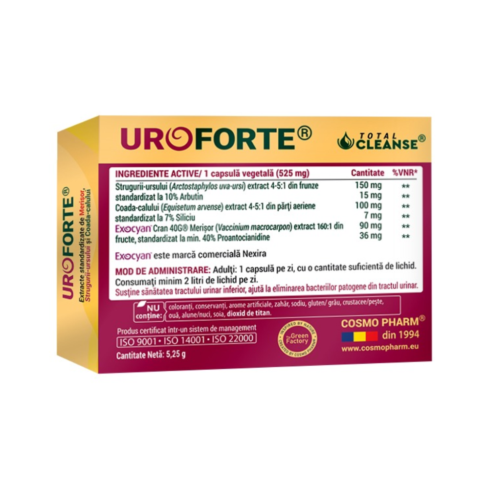 COSMO PHARM Uroforte Black Cherry Extract For Urinary Infections 10Caps
