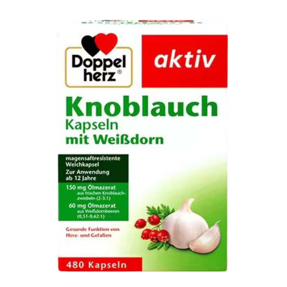 Doppelherz Aktiv Knoblauch Kapseln mit Mistel + Weißdorn 480 Caps