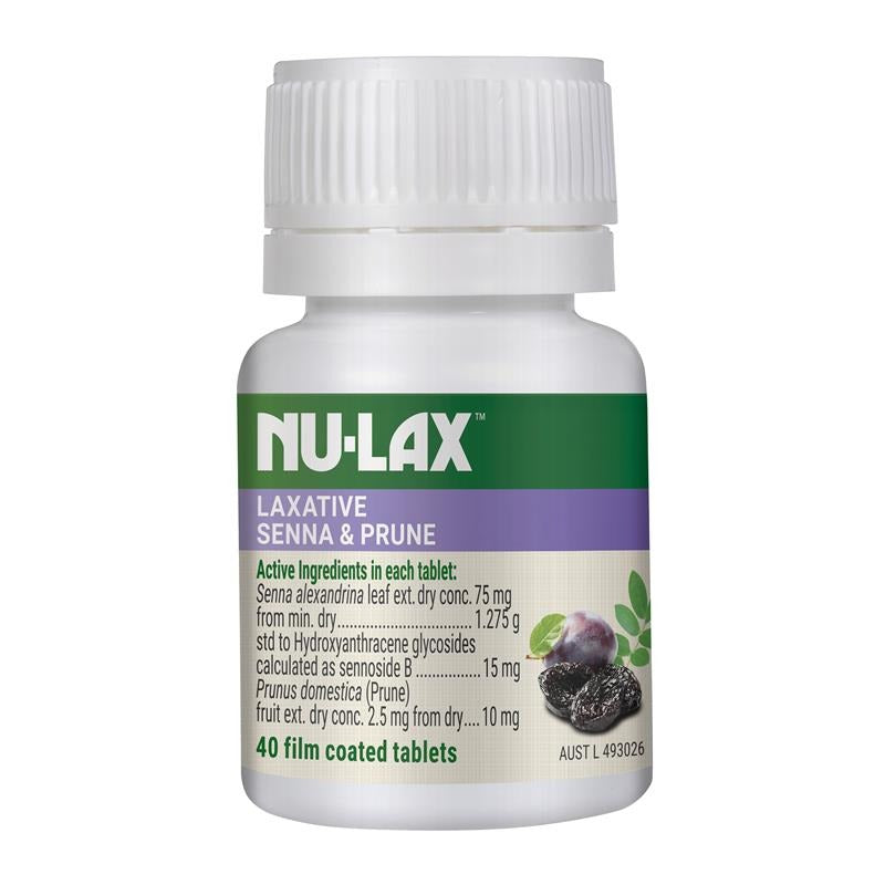 Nu-Lax Natural Laxative Senna & Prune Tablets 40Caps