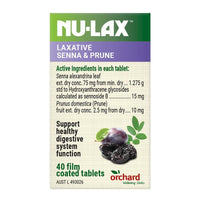 Nu-Lax Natural Laxative Senna & Prune Tablets 40Caps