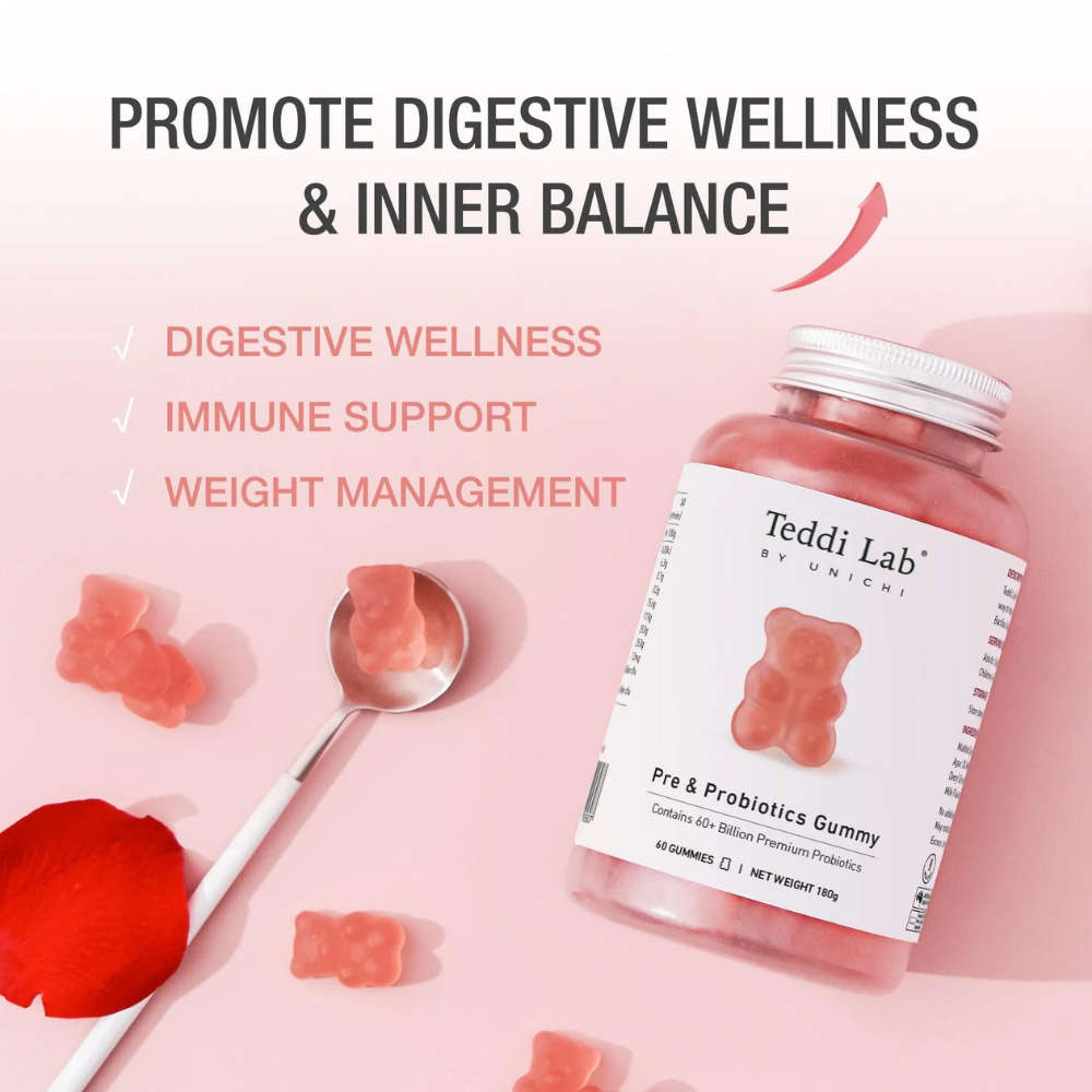 Unichi Teddi Lab Pre & Probiotics Gummy 60 Gummies