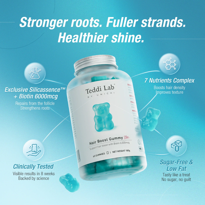 Unichi Teddi Lab Hair Boost Gummy Plus 60 Gummies