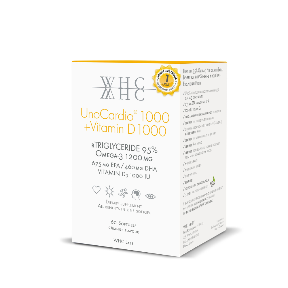 WHC UnoCardio 1000 + Vitamin D 1000 60Caps