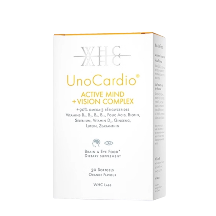 WHC UnoCardio Active Mind + Vision Fish Oil 30Caps